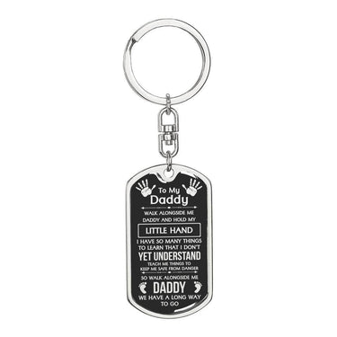 Daddy Dog Tag Keychain - Love You This Much